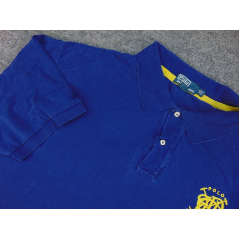 Polo Ralph Lauren Polo Mens 4XLT Blue Solid Crest Logo Preppy Golf Sporty Cotton